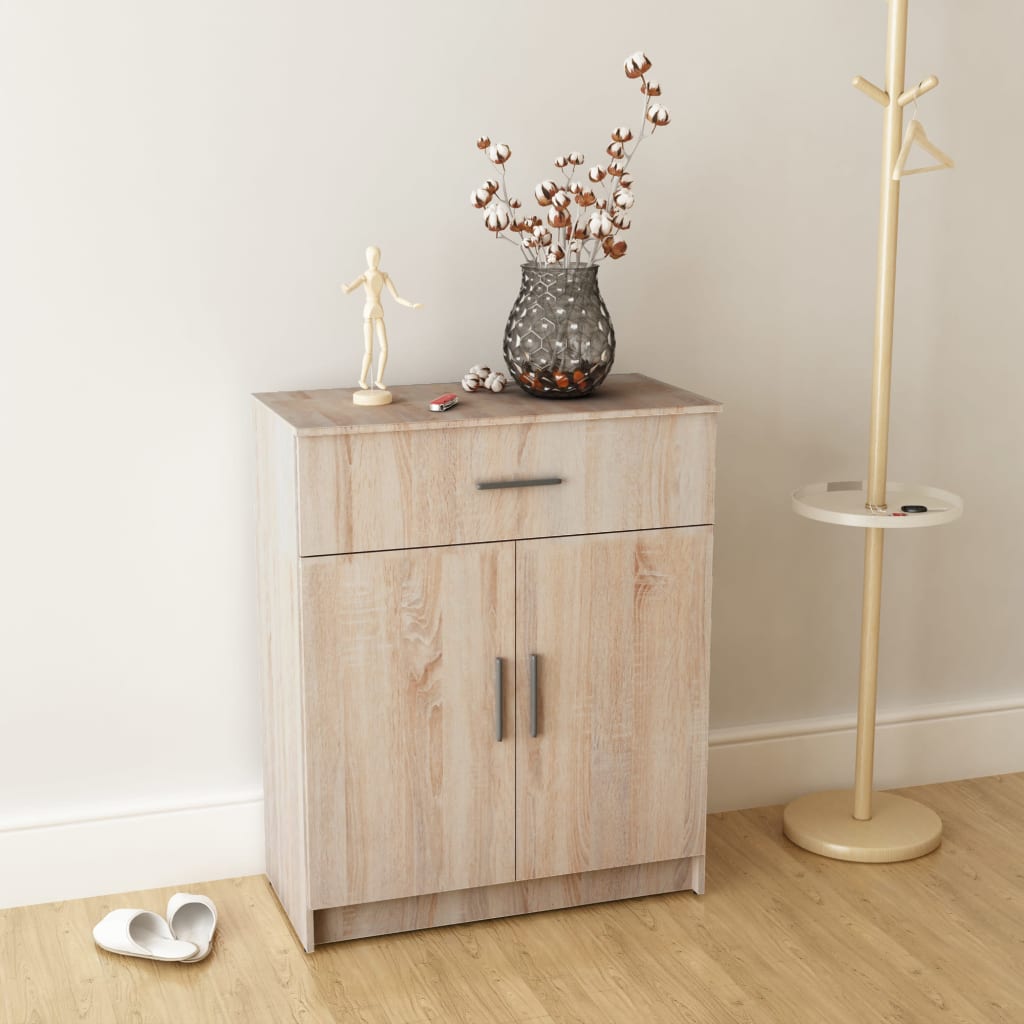 vidaXL Buffet en aggloméré 71 x 35 x 88 cm aspect chêne
