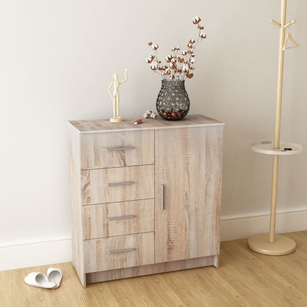 vidaXL Commode en bois d'ingénierie 79x35x88 cm aspect chêne