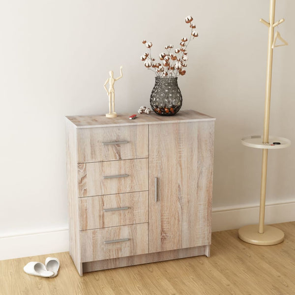 vidaXL Commode en bois d'ingénierie 79x35x88 cm aspect chêne