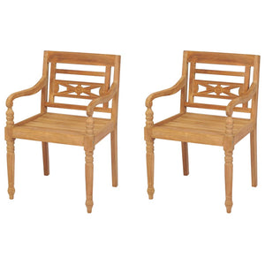 Batavia Stühle 2er Set Teakholz