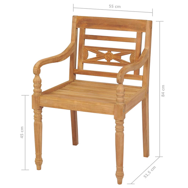 Batavia Stühle 2er Set Teakholz