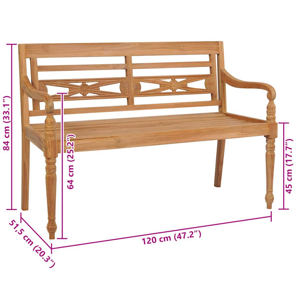 Batavia Teak Bank 120 cm