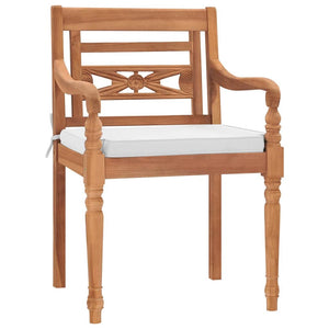 Batavia Stühle 2er Set Teakholz mit Kissen