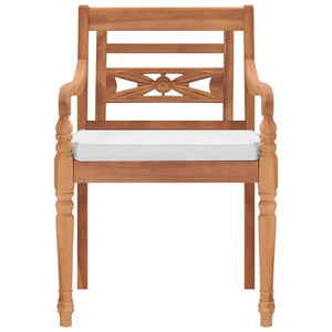 Batavia Stühle 2er Set Teakholz mit Kissen