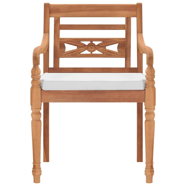 Batavia Stühle 2er Set Teakholz mit Kissen