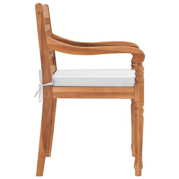 Batavia Stühle 2er Set Teakholz mit Kissen