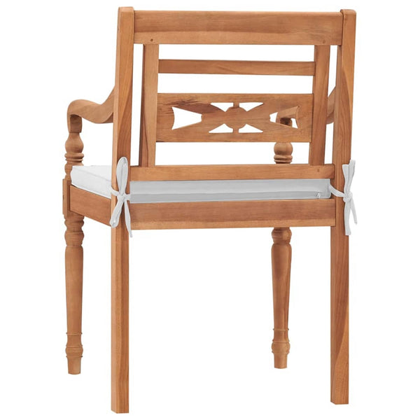 Batavia Stühle 2er Set Teakholz mit Kissen
