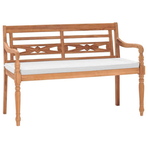 Batavia Gartenbank Teak mit Polstern, 120 cm