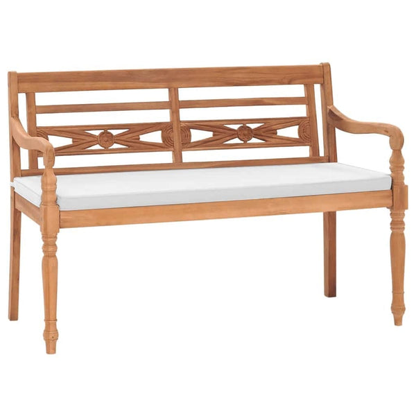 Batavia Gartenbank Teak mit Polstern, 120 cm