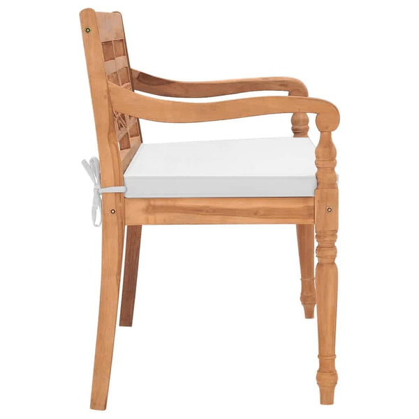 Batavia Gartenbank Teak mit Polstern, 120 cm