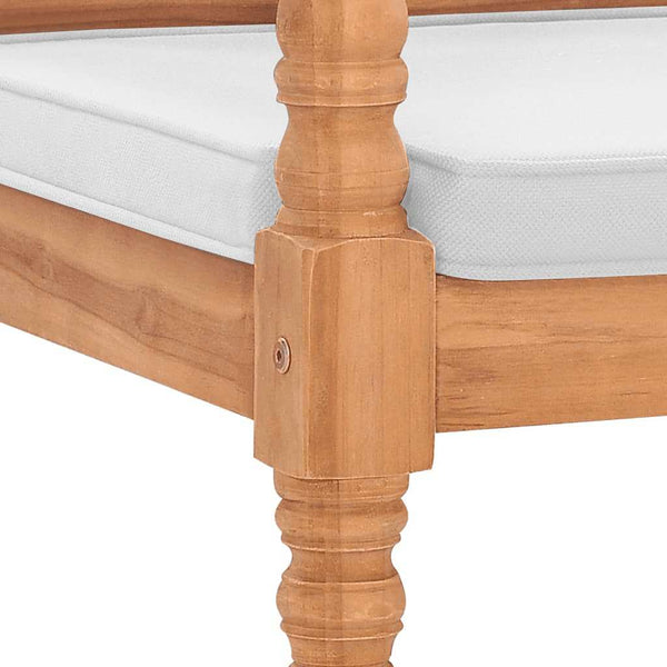 Batavia Gartenbank Teak mit Polstern, 120 cm