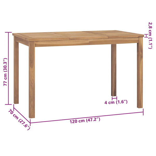 Batavia Gartenbank Teak mit Polstern, 120 cm