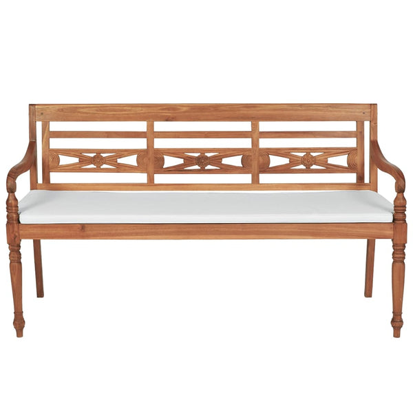 Batavia Gartenbank Teak mit Polstern, 150cm