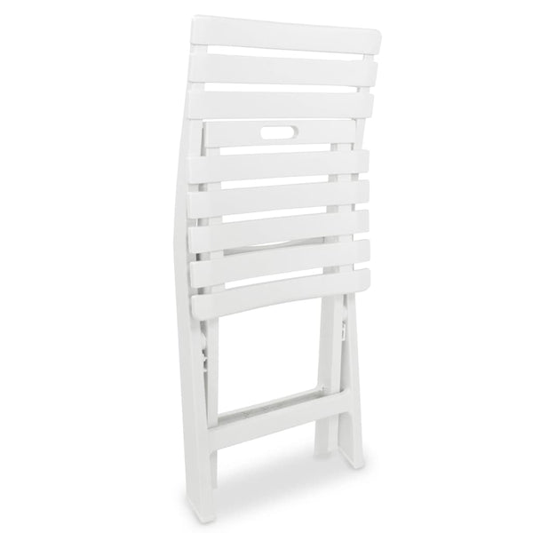 Klappbares Bistro-Set, 3-teilig, Weiß