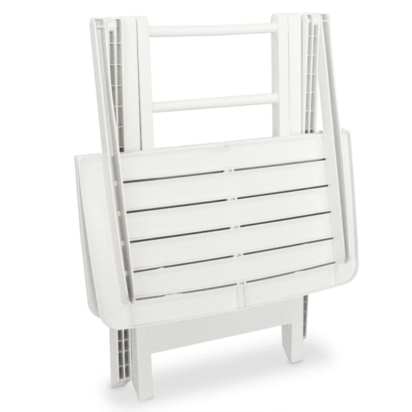 Klappbares Bistro-Set, 3-teilig, Weiß