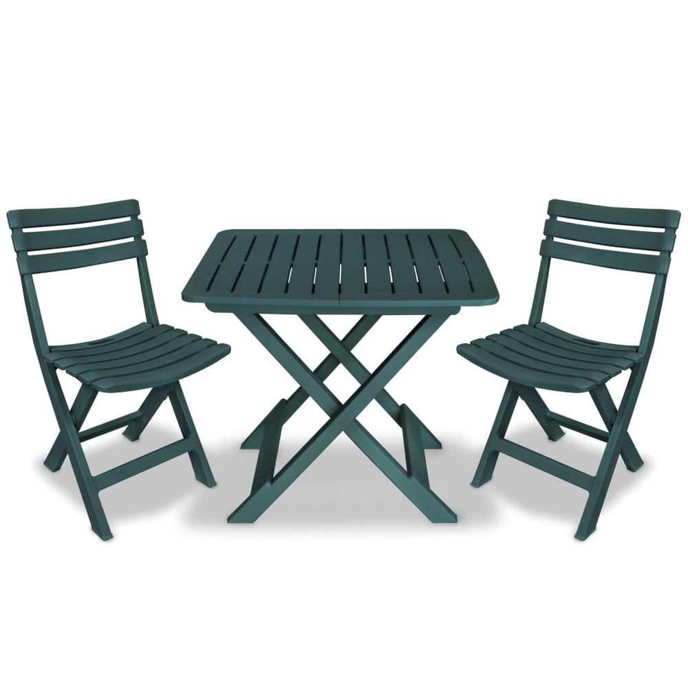 3-tlg. Klappbares Bistro-Set Grün