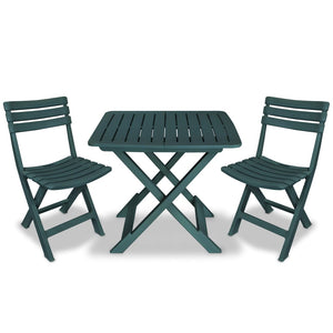 3-tlg. Klappbares Bistro-Set Grün