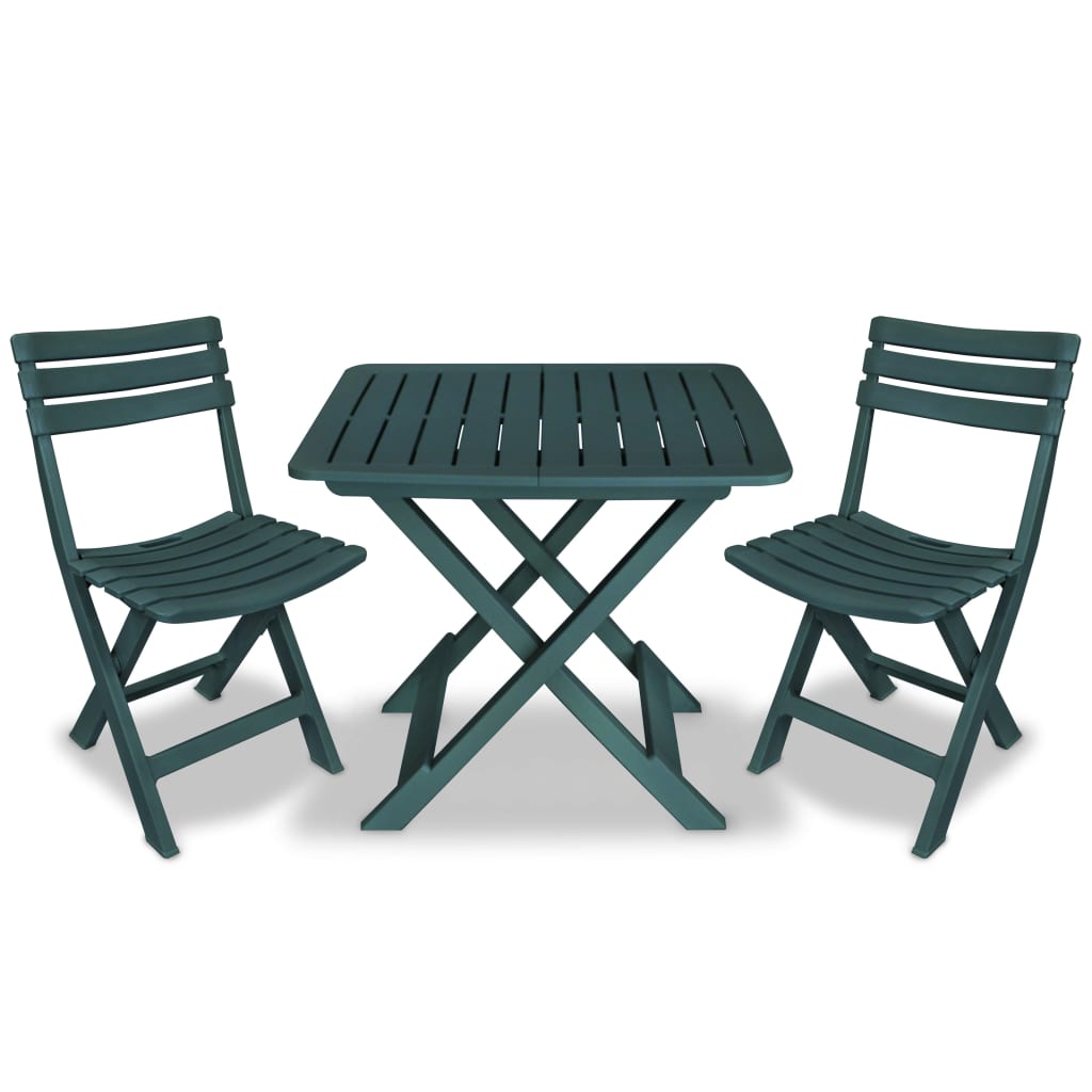 3-tlg. Klappbares Bistro-Set Grün