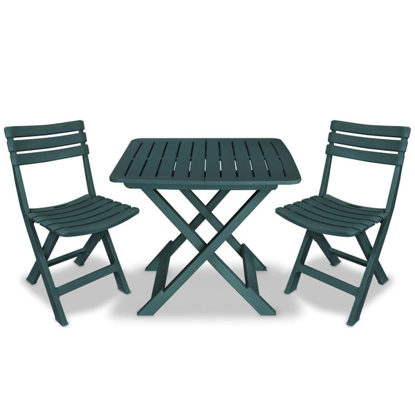 3-tlg. Klappbares Bistro-Set Grün