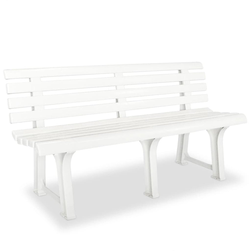 Weiße Gartenbank Kunststoff 145,5 cm