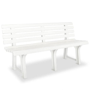 Weiße Gartenbank Kunststoff 145,5 cm