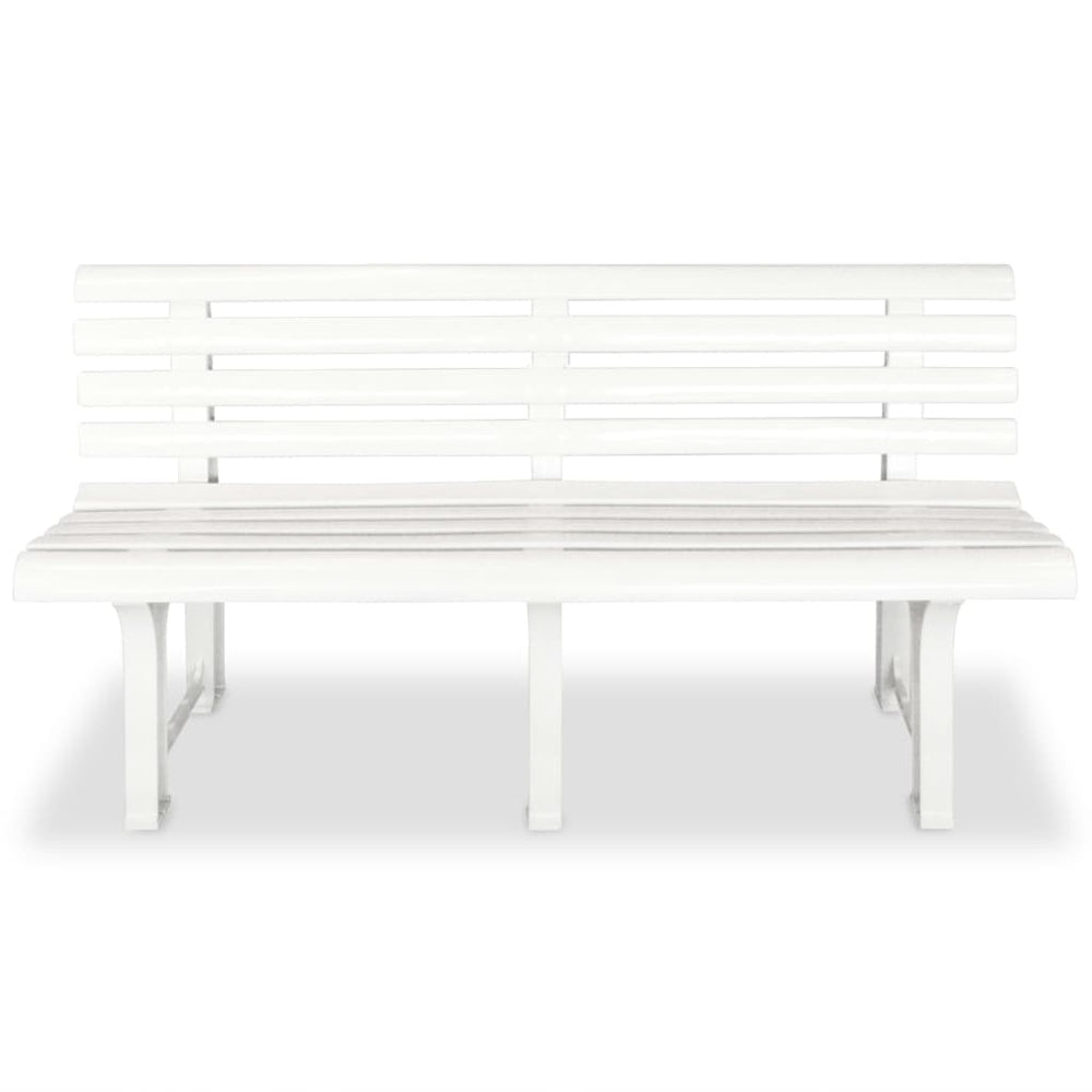 Weiße Gartenbank Kunststoff 145,5 cm