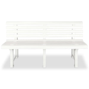 Weiße Gartenbank Kunststoff 145,5 cm