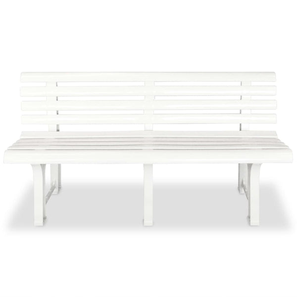 Weiße Gartenbank Kunststoff 145,5 cm