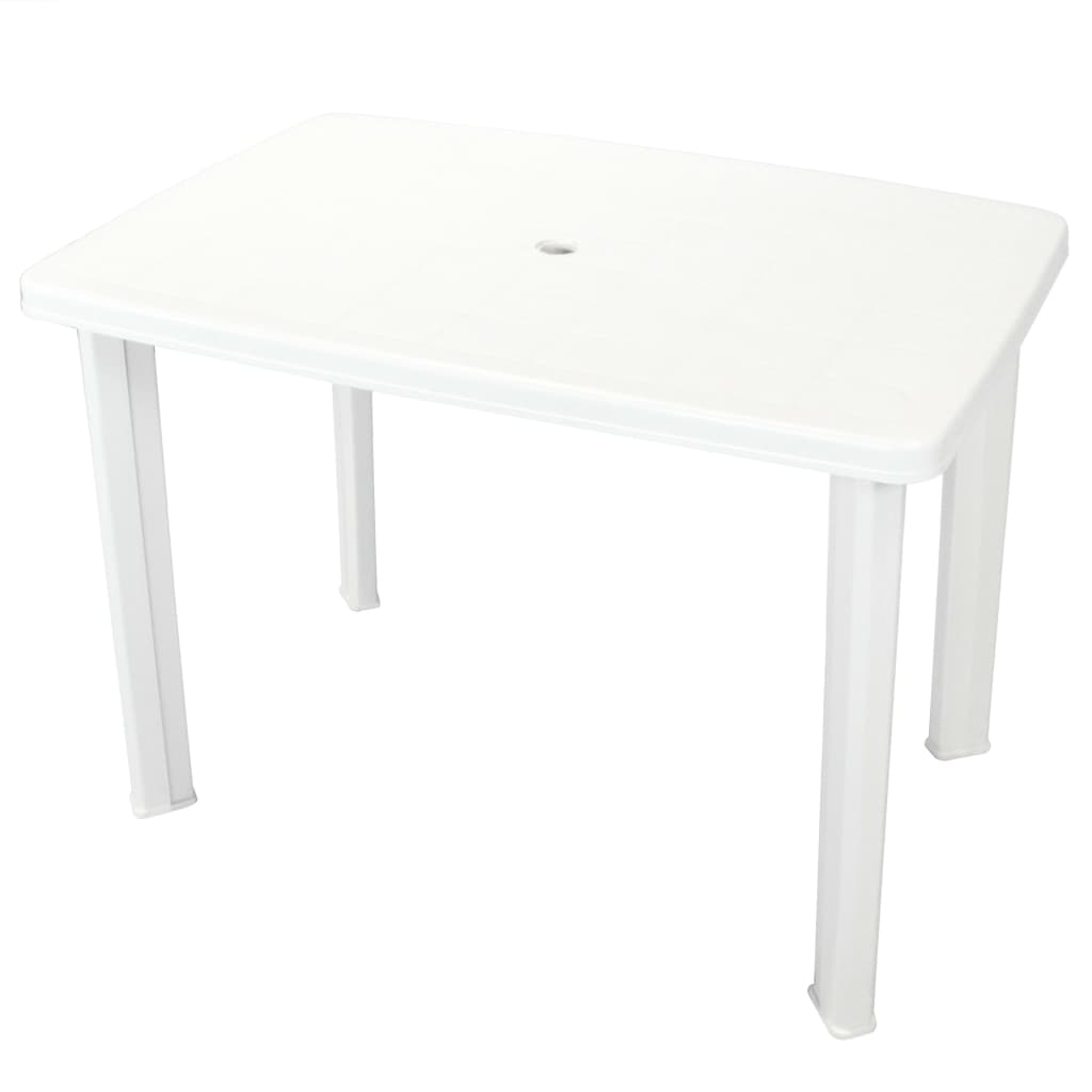 Gartentisch Weiß Kunststoff 101x68 cm