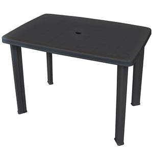 Gartentisch Anthrazit 101x68 cm Kunststoff
