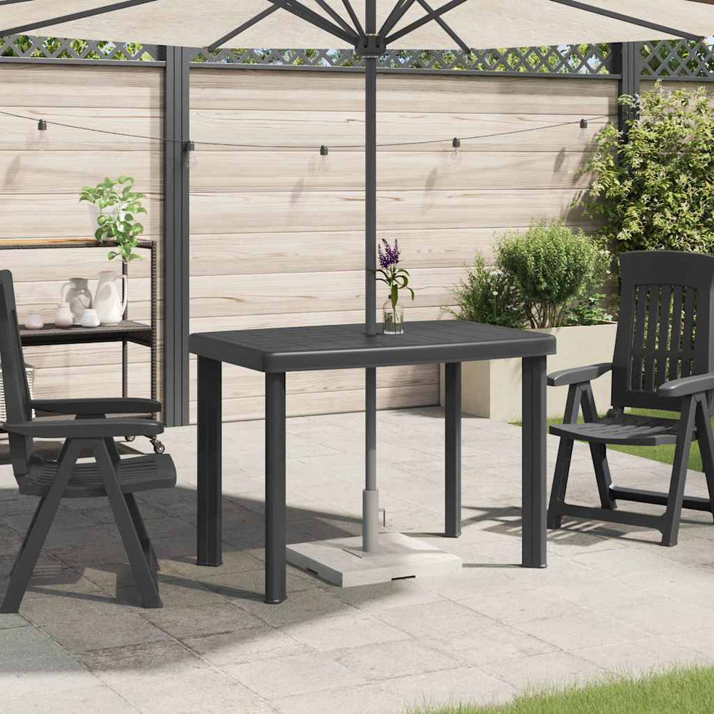 Gartentisch Anthrazit 101x68 cm Kunststoff