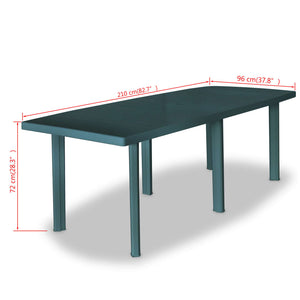 Gartentisch Grün Kunststoff 210 cm
