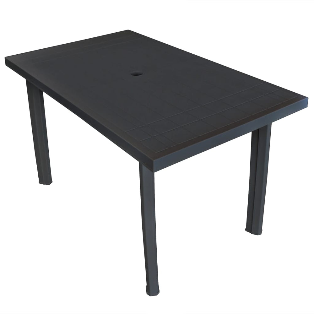 Gartentisch Anthrazit Kunststoff 126x76 cm