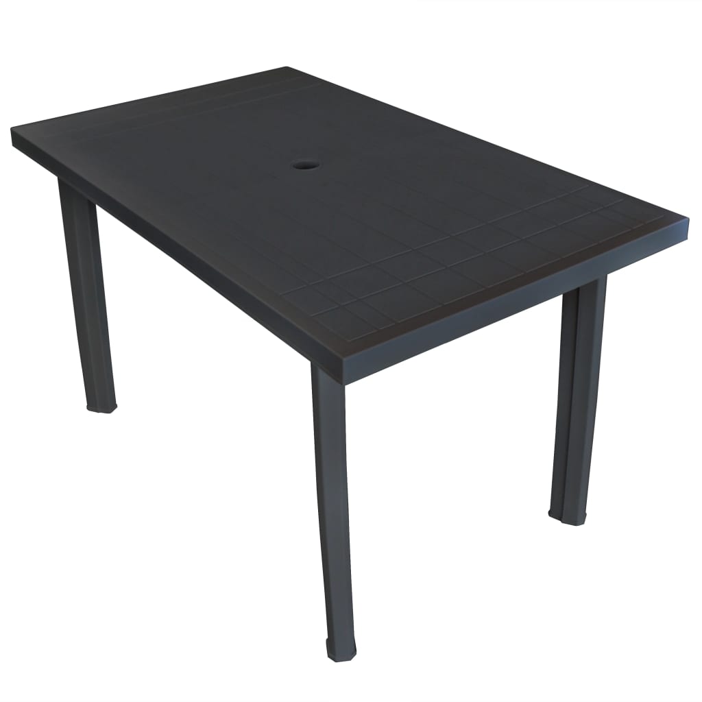 Gartentisch Anthrazit Kunststoff 126x76 cm