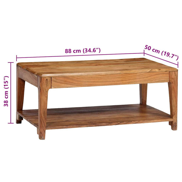 Couchtisch Massivholz 88x50x38 cm