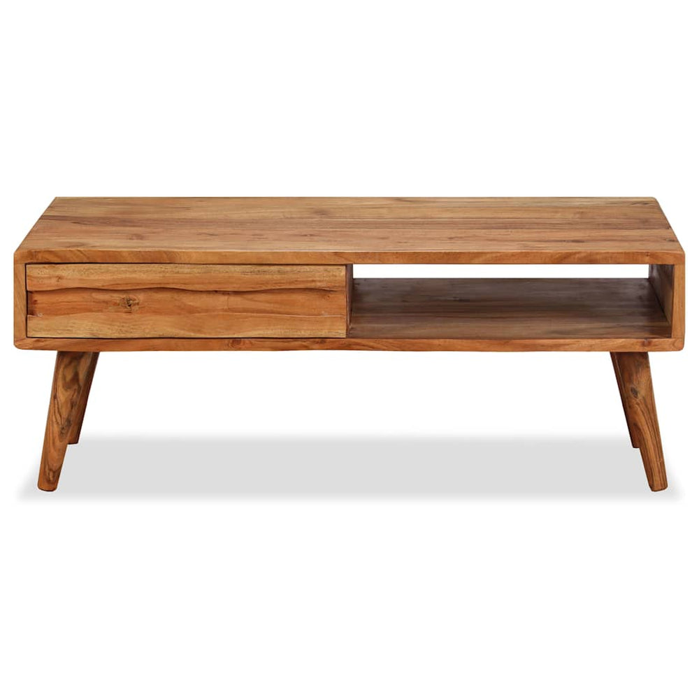 vidaXL Table basse avec tiroir en bois massif sculpté 100x50x40 cm