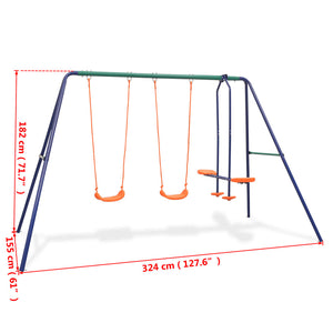 4-Sitzer Metall Schaukel - Orange