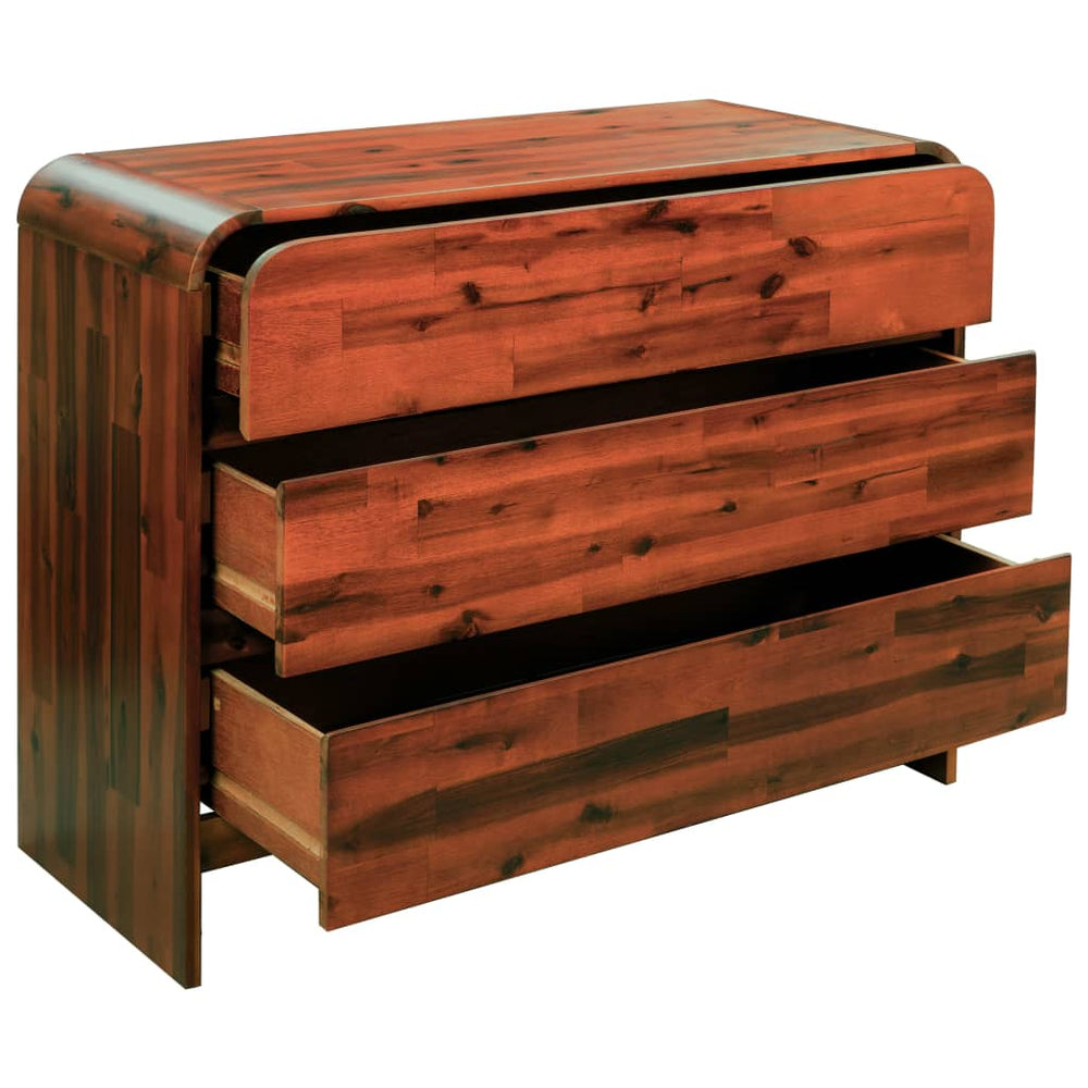 Schubladenschrank Akazienholz Massiv 90 x 37 x 75 cm