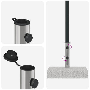 Rechteckiger Granit Sonnenschirmständer - 25 kg