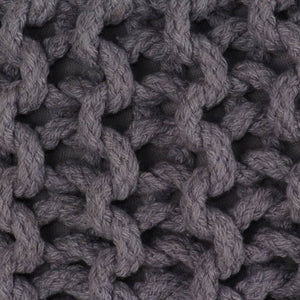 vidaXL Pouf tressé à la main Coton 50 x 35 cm Gris