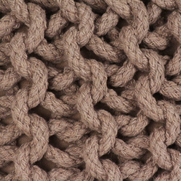 Handgestrickter Pouf Baumwolle 50 x 35 cm Braun