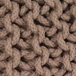Handgestrickter Pouf Baumwolle 50 x 35 cm Braun