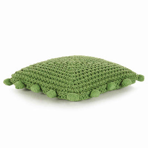 Wurfkissen Geflecht mit Kissen Grün 50 x 50 cm Baumwolle