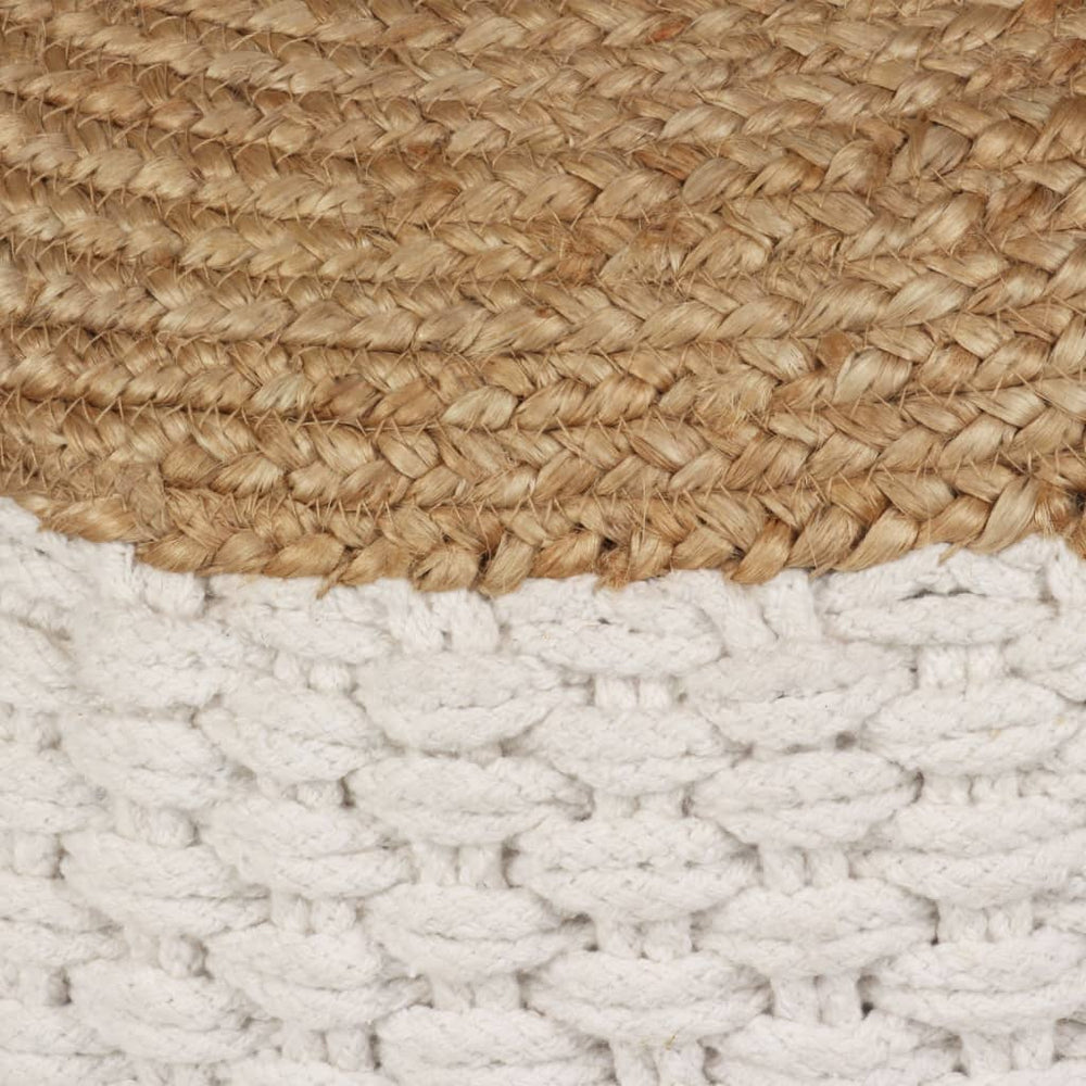 Pouf Gewebt/Gestrickt Jute Baumwolle 50 x 35 cm Weiß