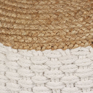 Pouf Gewebt/Gestrickt Jute Baumwolle 50 x 35 cm Weiß