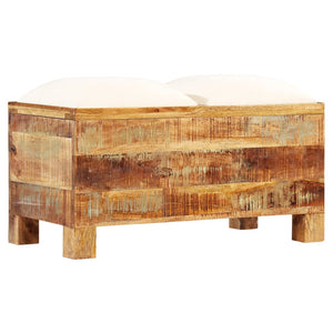 Sitzbank mit Stauraum Altholz Massiv 80x40x40 cm