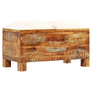 Sitzbank mit Stauraum Altholz Massiv 80x40x40 cm