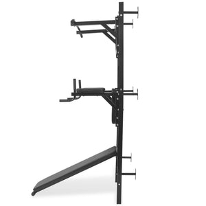 Wandmontierter Multifunktions-Fitness-Power-Turm Schwarz