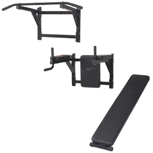 Wandmontierter Multifunktions-Fitness-Power-Turm Schwarz