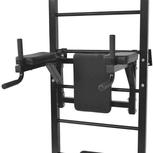 Wandmontierter Multifunktions-Fitness-Power-Turm Schwarz